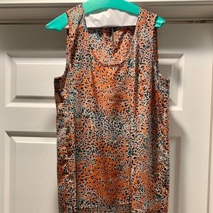 Sleeveless Animal Print Blouse